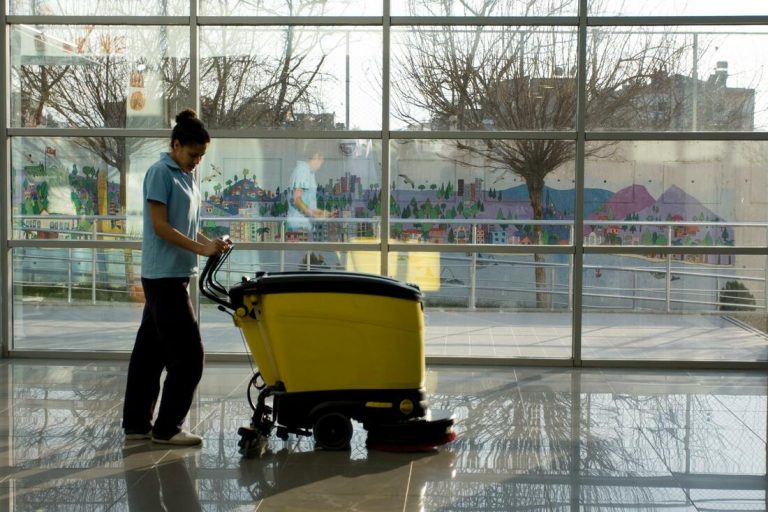 a professional cleaner working